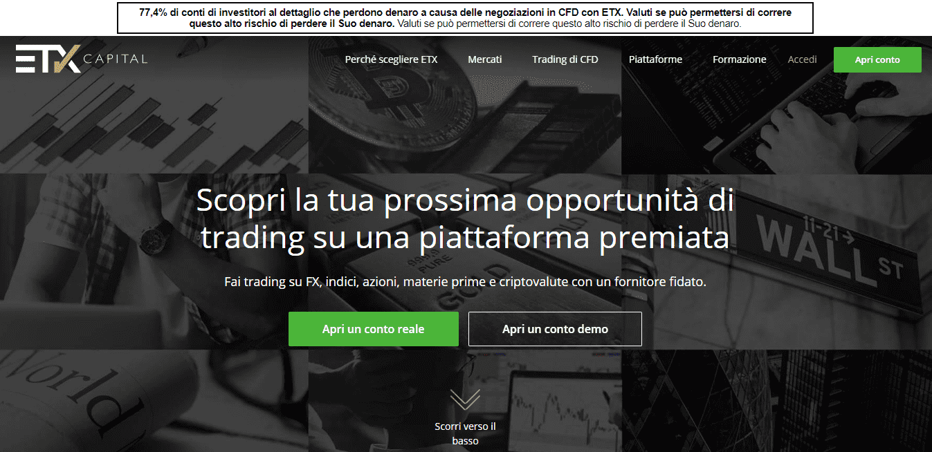 Pagina iniziale di ETX Capital Pagina iniziale di ETX Capital